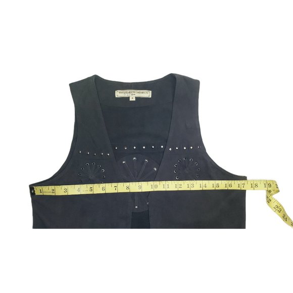 What Goes Around Comes Around Blue Suede Genuine Leather Vest Size Medium WGACA - Picture 6 of 6